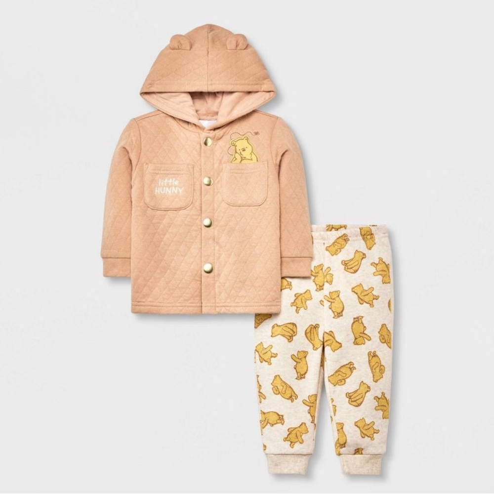 Disney Baby Winnie The Pooh Top and Bottom Set Brown 18M